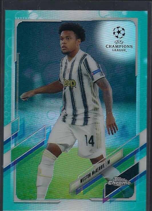 WESTON MCKENNIE 2020-21 TOPPS CHROME CHAMPIONS LEAGUE TEAL BUBBLES REFRACTOR #79