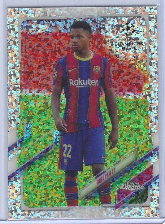 ANSU FATI 2020-21 TOPPS CHROME UEFA SPECKLE MINI DIAMOND REFRACTOR #15