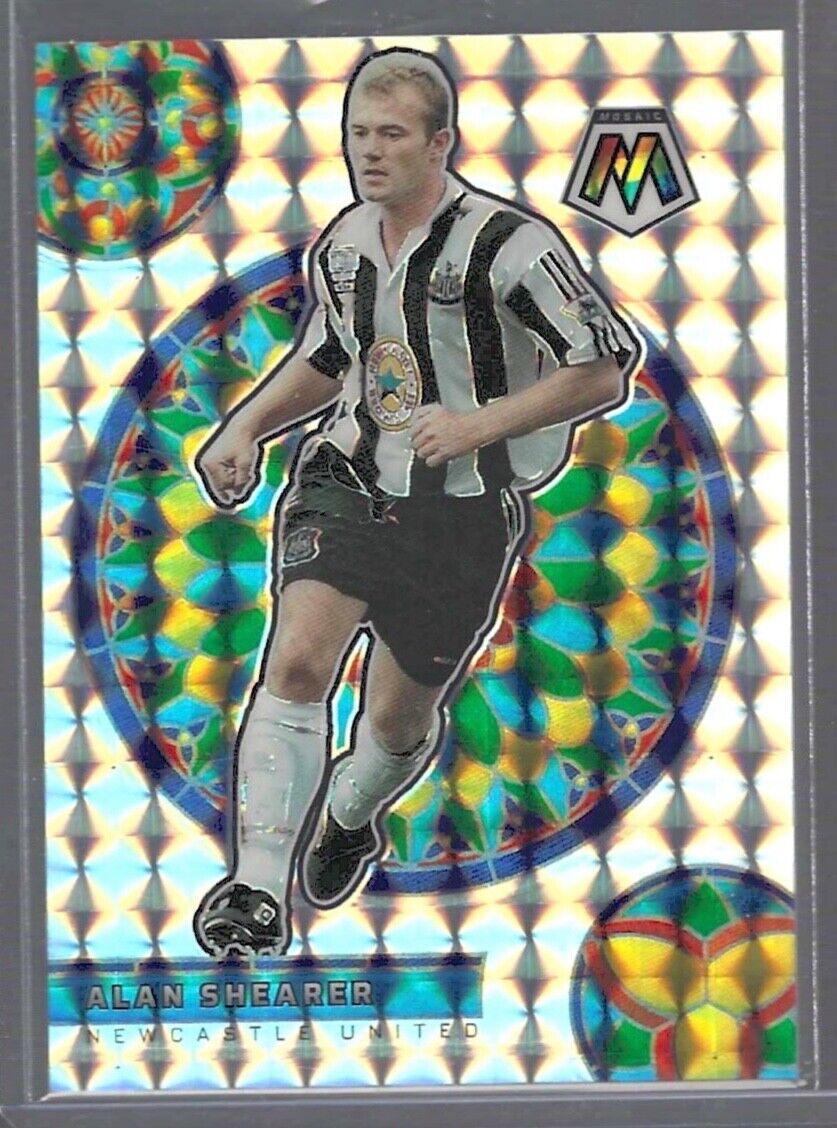 ALAN SHEARER 2021-22 PANINI MOSAIC EPL STAINED GLASS PRIZM CASE HIT #47