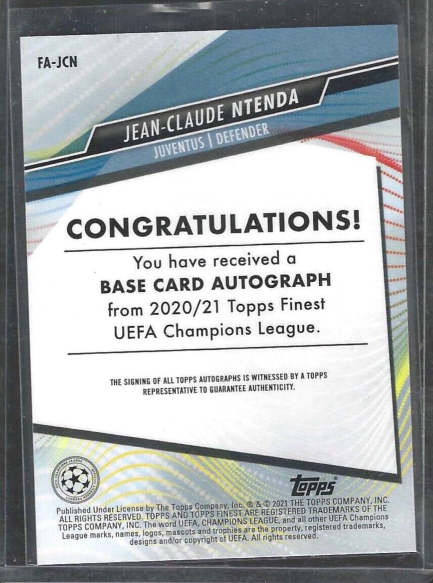JEAN-CLAUDE NTENDA 2020-21 TOPPS FINEST SILVER REFRACTOR ROOKIE AUTO RC #FA-JCN