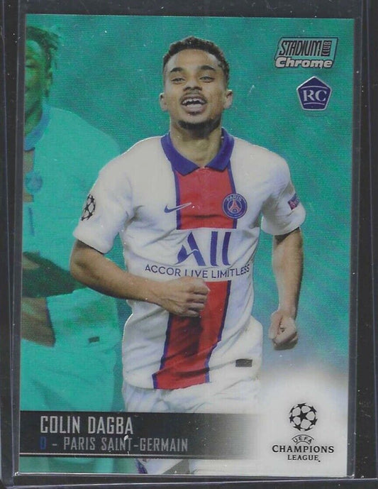 COLIN DAGBA 2020-21 TOPPS STADIUM CLUB CHROME AQUA REFRACTOR RC #D 180/199