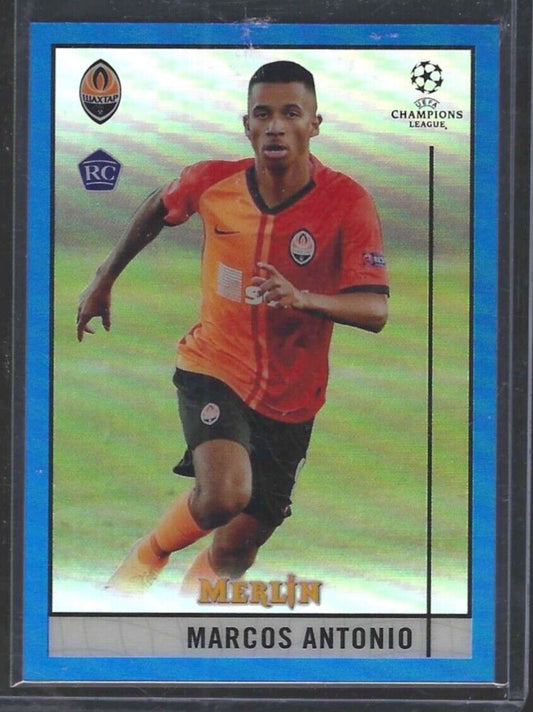 MARCOS ANTONIO 2020-21 TOPPS MERLIN UEFA BLUE REFRACTOR ROOKIE RC #D 56/75