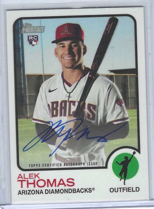 ALEK THOMAS 2022 TOPPS HERITAGE REAL ONE ROOKIE ON CARD AUTO RC #ROA-AKT