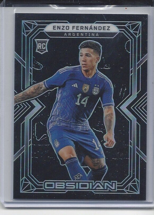 ENZO FERNANDEZ 2022-23 PANINI OBSIDIAN TRUE ROOKIE RC #D 84/115