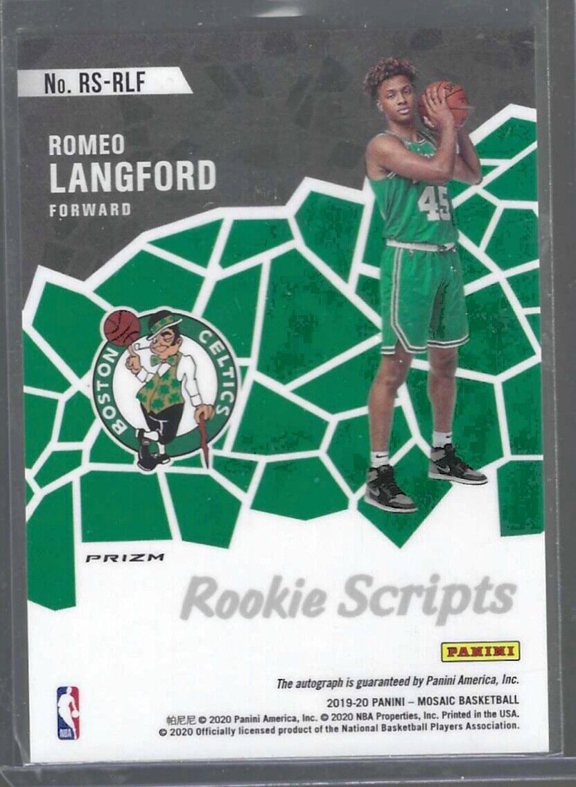 ROMEO LANGFORD 2019-20 PANINI MOSAIC RED WAVE ROOKIE SCRIPTS AUTO RC #RS-RLF