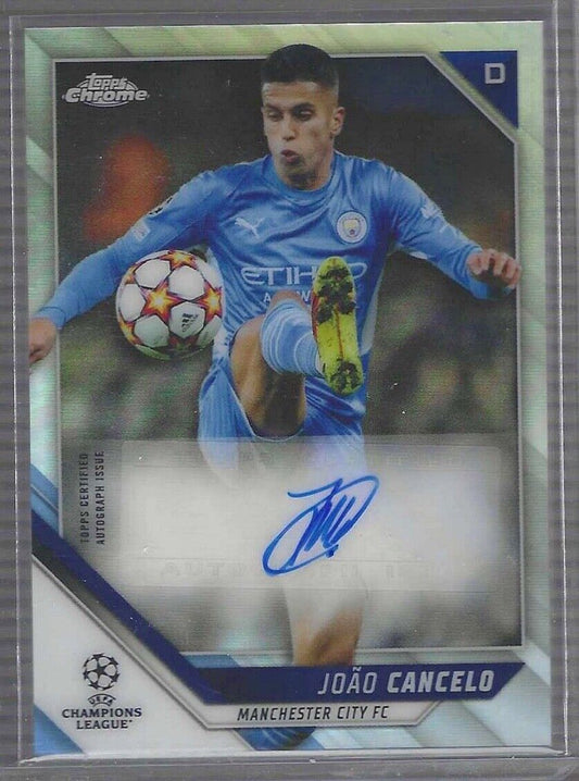JOAO CANCELO 2021-22 TOPPS CHROME UEFA SILVER REFRACTOR AUTO #CA-JC