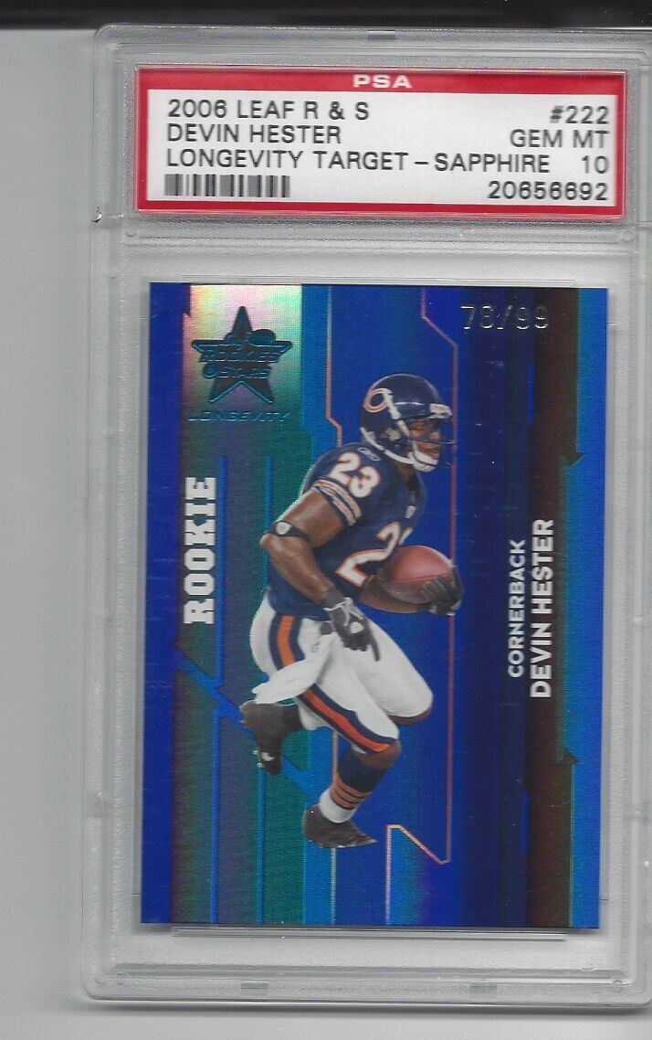 DEVIN HESTER 2006 LEAF ROOKIES & STARS LONGEVITY SAPPHIRE RC /99 PSA 10 POP 1/1