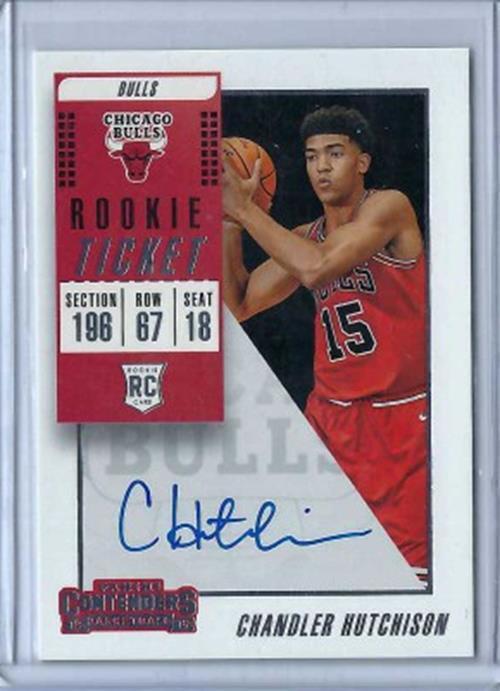 CHANDLER HUTCHISON 2018-19 PANINI CONTENDERS ROOKIE TICKET AUTO RC #140