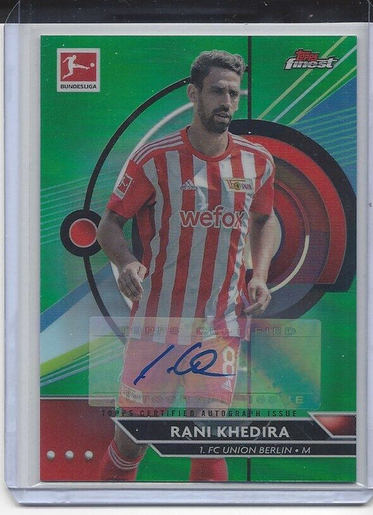 RANI KHEDIRA 2022-23 TOPPS FINEST BUNDESLIGA GREEN REFRACTOR AUTO #D 48/50
