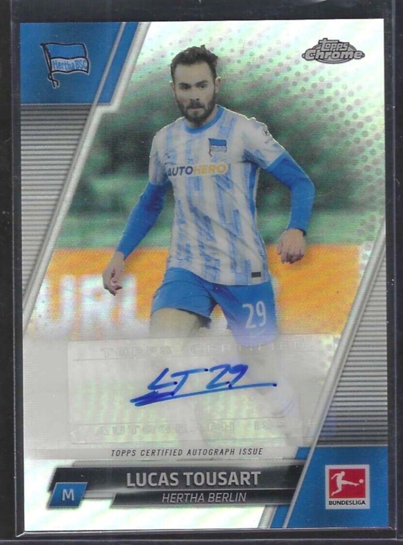 LUCAS TOUSART 2021-22 TOPPS CHROME SILVER REFRACTOR AUTO #BCA-LT