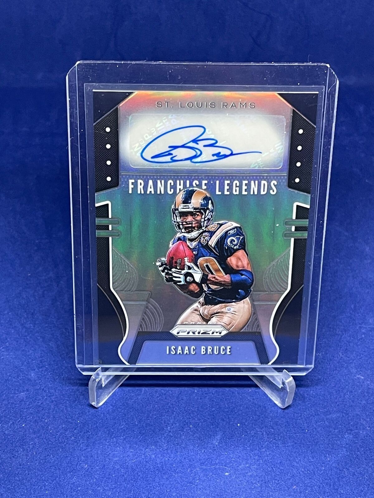 ISAAC BRUCE 2019 PANINI PRIZM FRANCHISE LEGENDS SILVER PRIZM AUTO