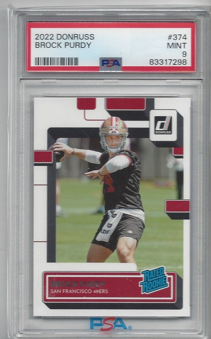 BROCK PURDY 2022 DONRUSS RATED ROOKIE TRUE RC #374 PSA 9 MINT