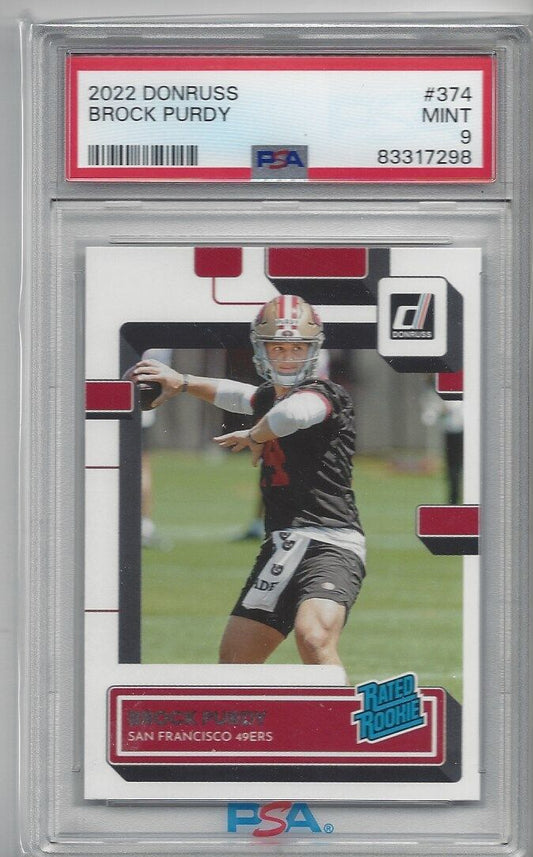 BROCK PURDY 2022 DONRUSS RATED ROOKIE TRUE RC #374 PSA 9 MINT