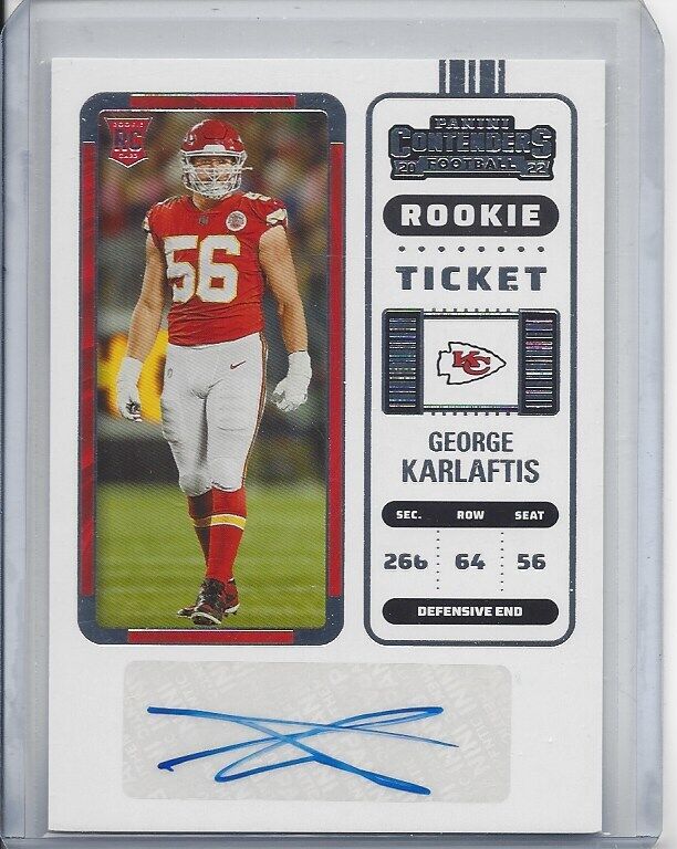 GEORGE KARLAFTIS 2022 PANINI CONTENDERS ROOKIE TICKET AUTO RC #159
