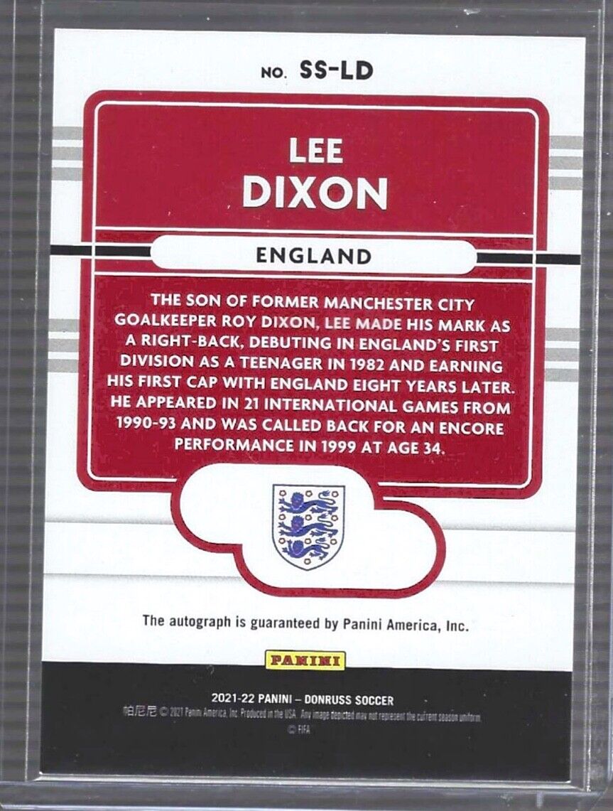 LEE DIXON 2021-22 PANINI DONRUSS SIGNATURE SERIES AUTO #SS-LD