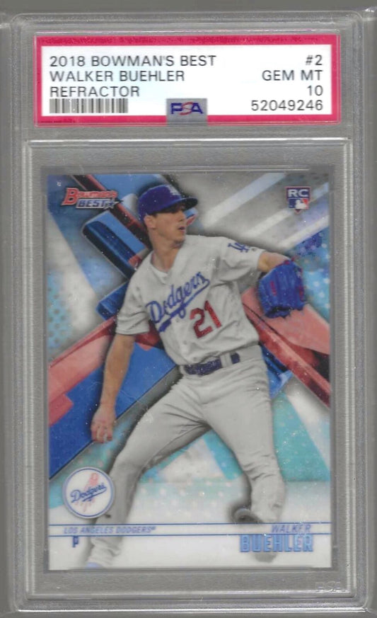 WALKER BUEHLER 2018 BOWMANS BEST REFRACTOR ROOKIE RC PSA 10 GEM MINT