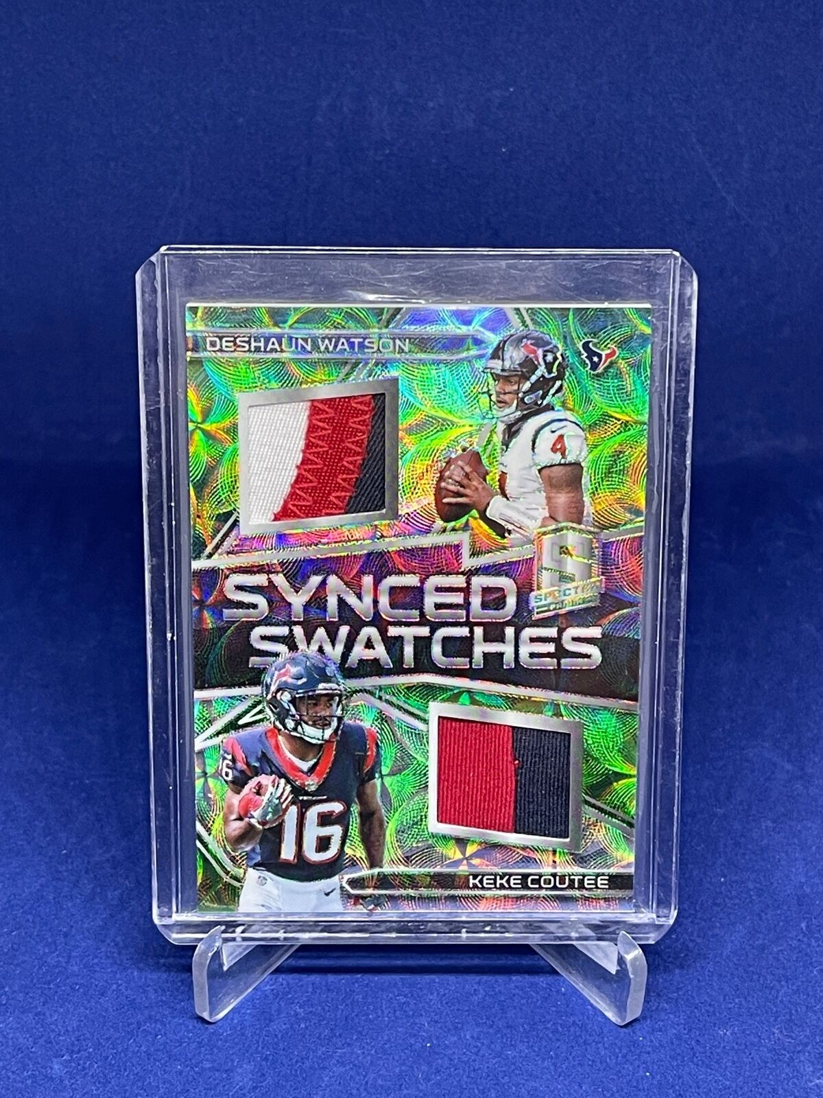 DESHAUN WATSON KEKE COUTEE 2018 PANINI SPECTRA DUAL PATCH GREEN PRIZM #D 36/50