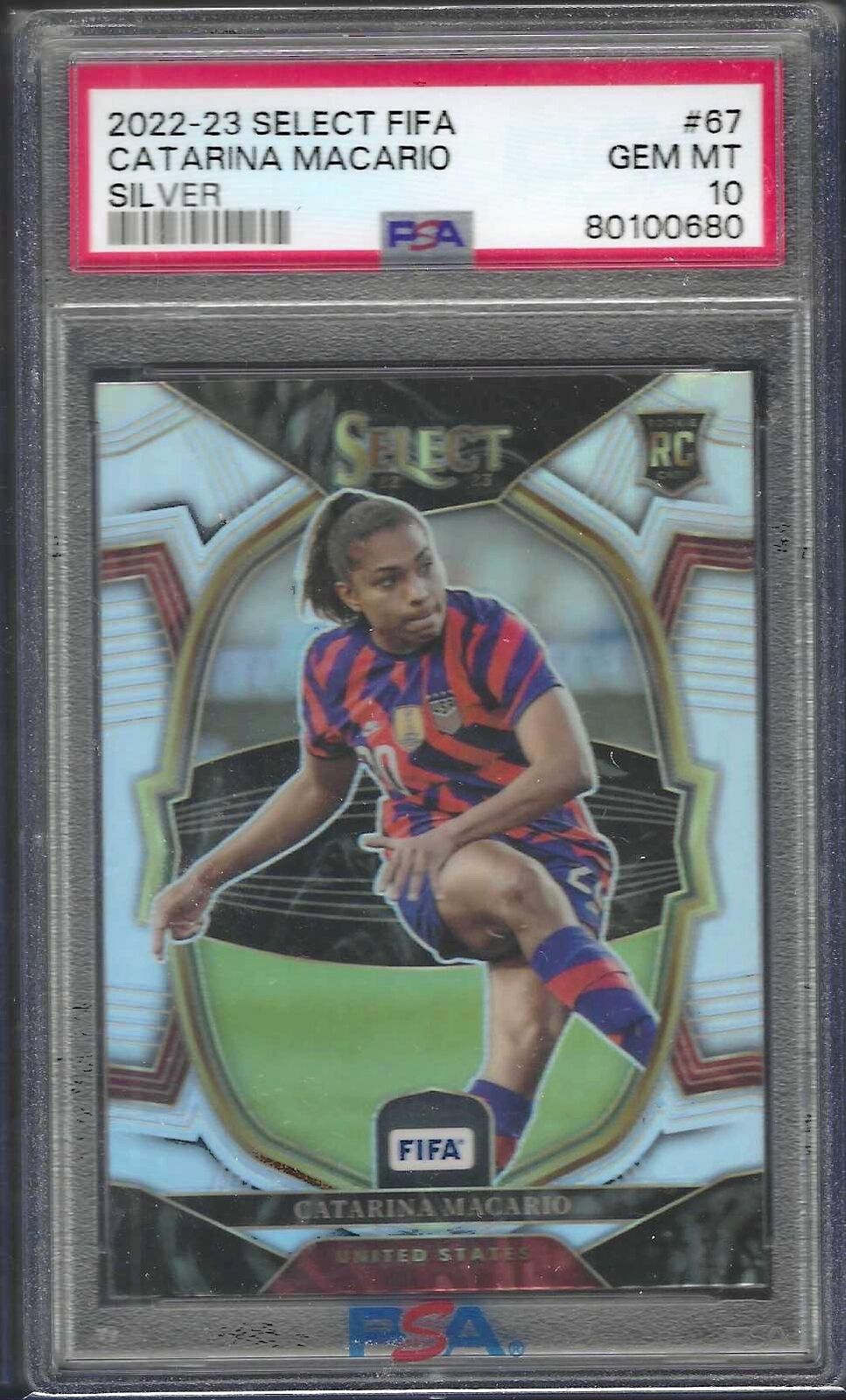 CATARINA MACARIO 2022-23 PANINI SELECT SILVER PRIZM RC #67 PSA 10 GEM MINT POP 6