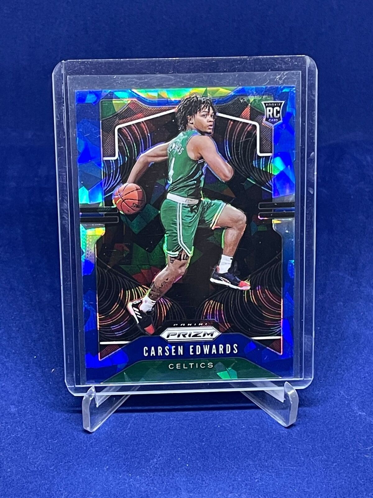 CARSEN EDWARDS 2019-20 PANINI BLUE CRACKED ICE PRIZM ROOKIE RC #D 56/99