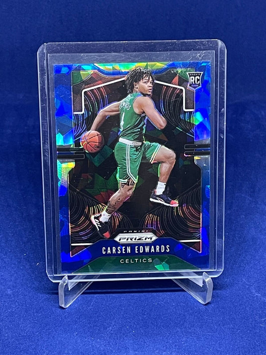 CARSEN EDWARDS 2019-20 PANINI BLUE CRACKED ICE PRIZM ROOKIE RC #D 56/99