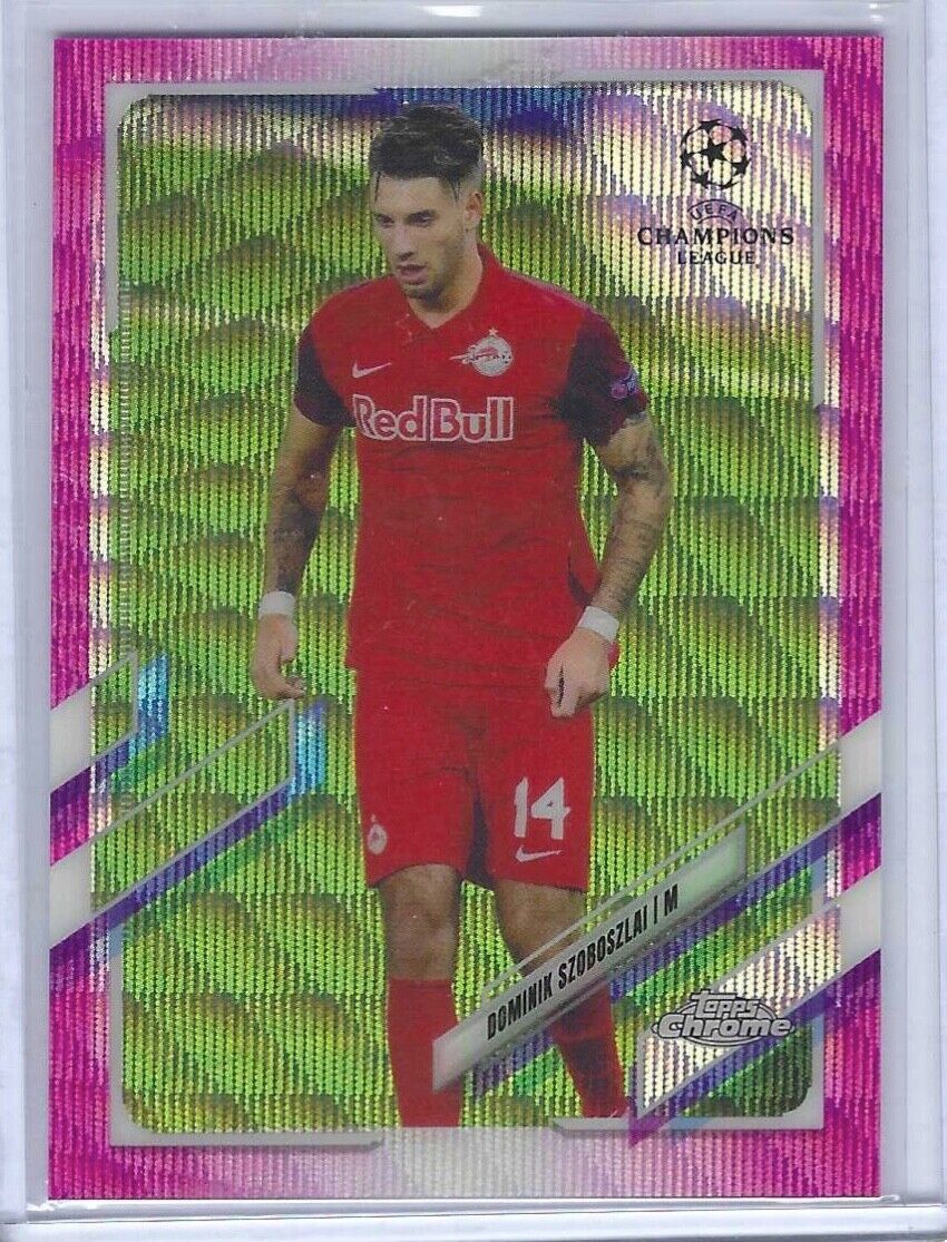 DOMINIK SZOBOSZLAI 2020-21 TOPPS CHROME UEFA PINK WAVE XFRACTOR REFRACTOR RC #26