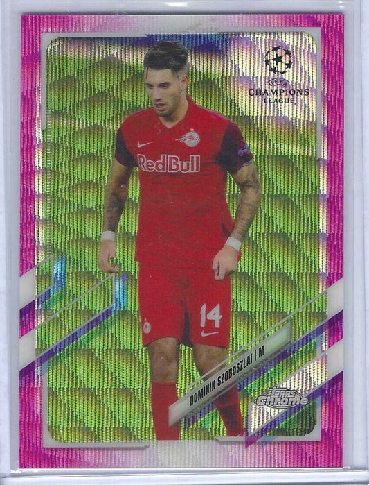 DOMINIK SZOBOSZLAI 2020-21 TOPPS CHROME UEFA PINK WAVE XFRACTOR REFRACTOR RC #26