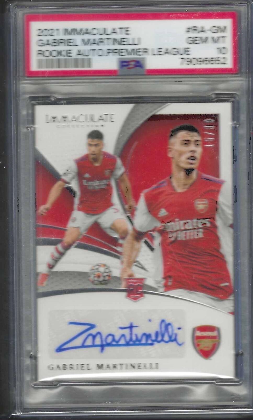 GABRIEL MARTINELLI 2021 PANINI IMMACULATE ROOKIE AUTO RC /99 PSA 10 GEM POP 3