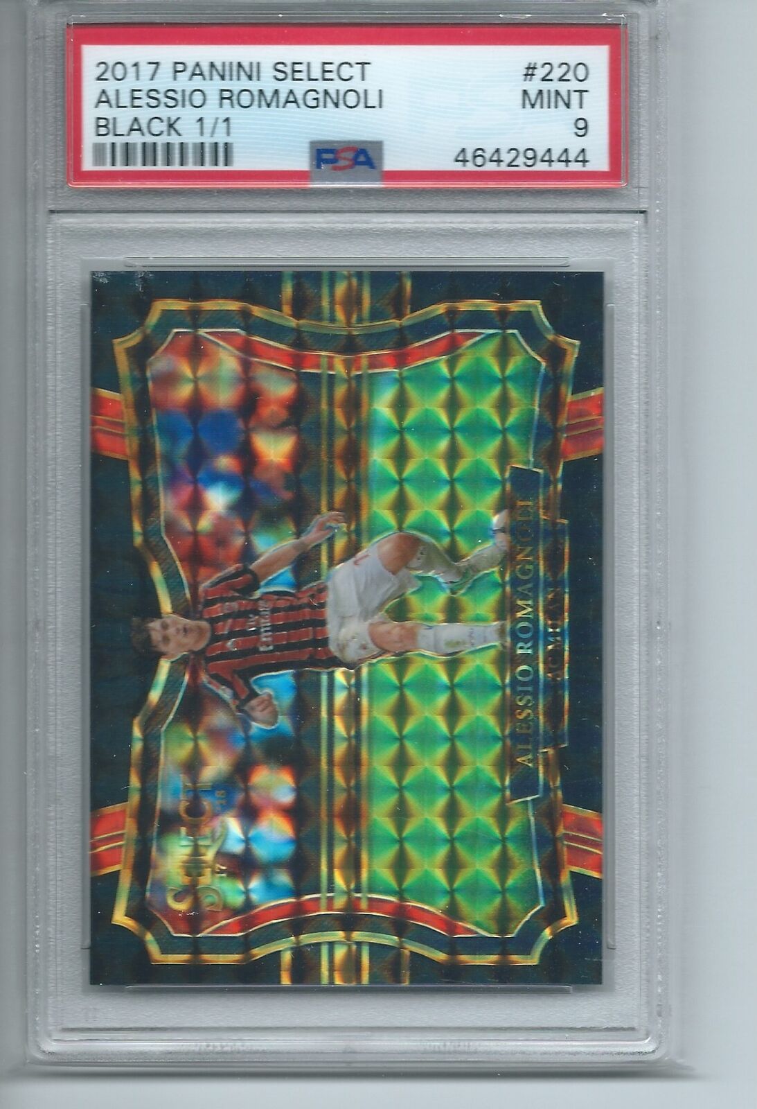 ALESSIO ROMAGNOLI 2017-18 PANINI SELECT BLACK FINITE PRIZM TRUE #D 1/1 PSA 9