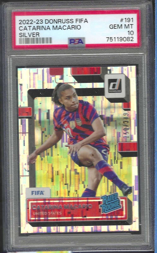 CATARINA MACARIO 2022-23 PANINI DONRUSS FIFA SILVER RATED ROOKIE RC /349 PSA 10