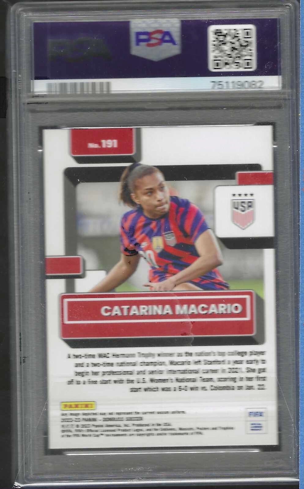CATARINA MACARIO 2022-23 PANINI DONRUSS FIFA SILVER RATED ROOKIE RC /349 PSA 10