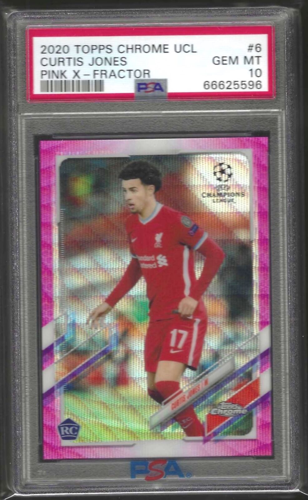 CURTIS JONES 2020-21 TOPPS CHROME PINK X-FRACTOR RC PSA 10 GEM MINT POP 4