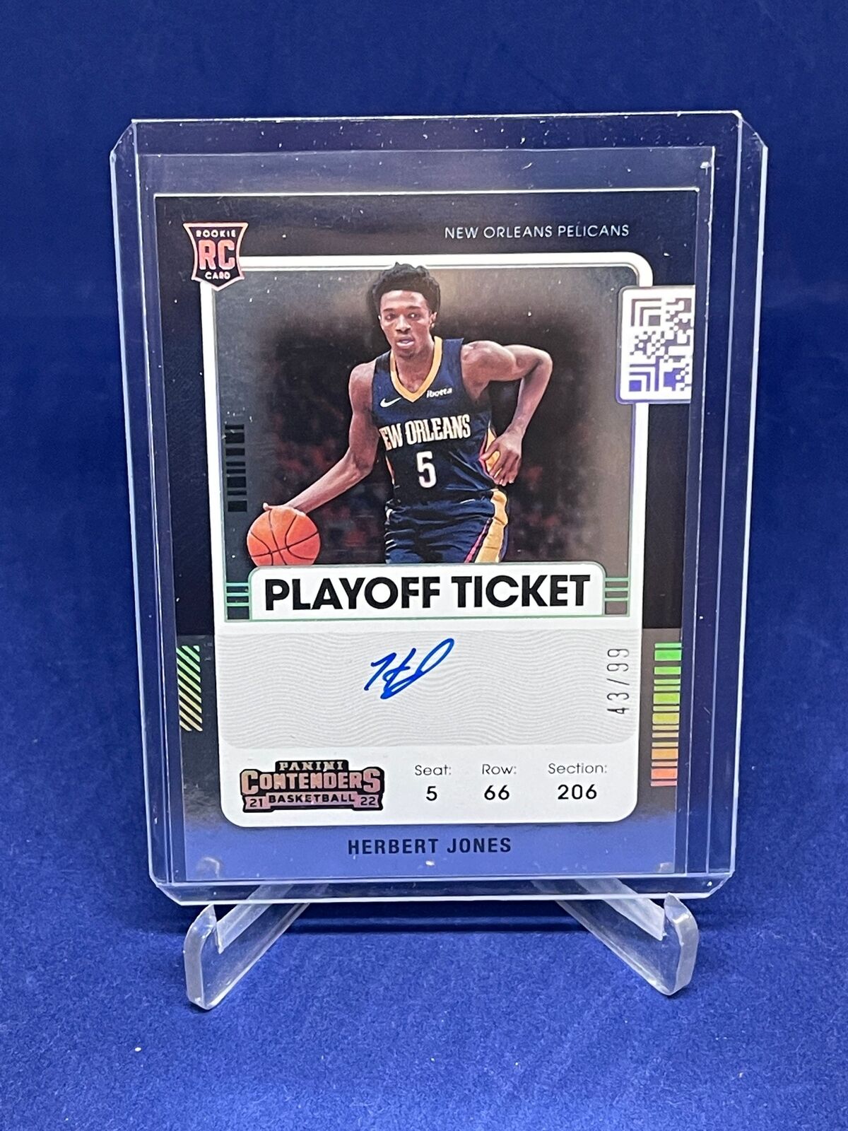 HERBERT JONES 2021-22 PANINI CONTENDERS PLAYOFF TICKET AUTO RC #D 43/99