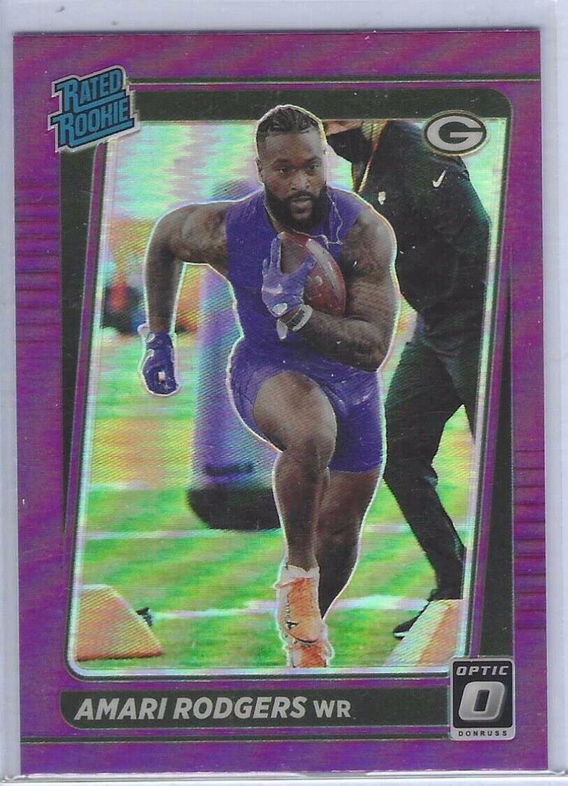 AMARI RODGERS 2021 DONRUSS OPTIC PREVIEW PURPLE PRIZM RATED ROOKIE RC #P-303