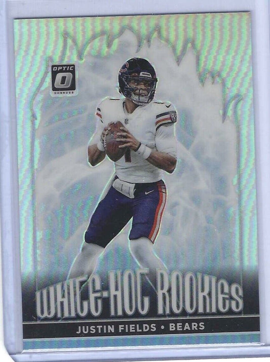 JUSTIN FIELDS 2021 PANINI DONRUSS OPTIC WHITE HOT ROOKIES SILVER HOLO RC #WHR-2