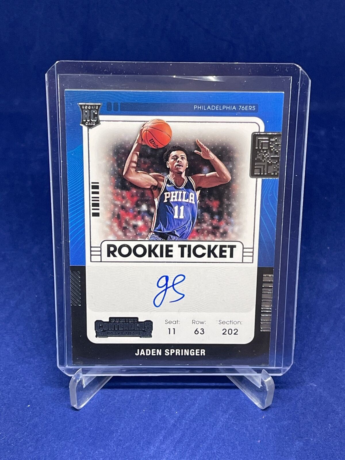 JADEN SPRINGER 2021-22 PANINI CONTENDERS ROOKIE TICKET ON CARD AUTO RC #128