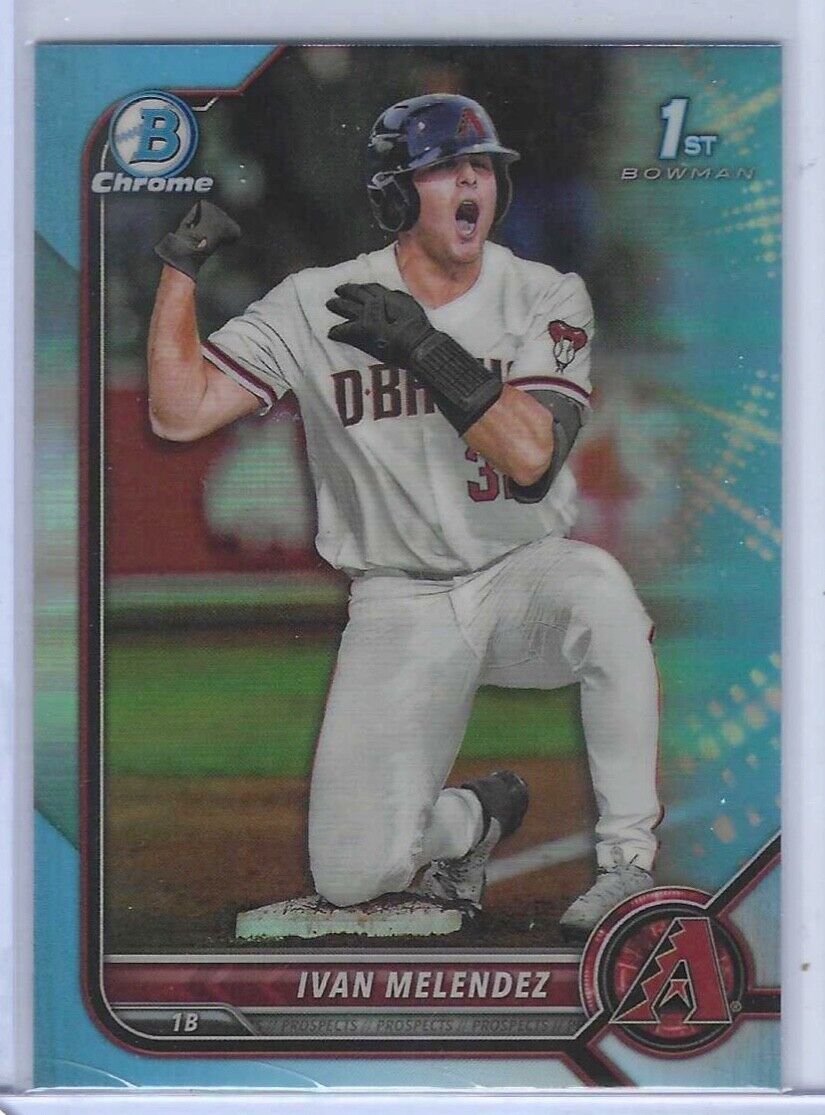 IVAN MELENDEZ 2022 BOWMAN CHROME SKY BLUE REFRACTOR 1ST PROSPECT #BDC-29