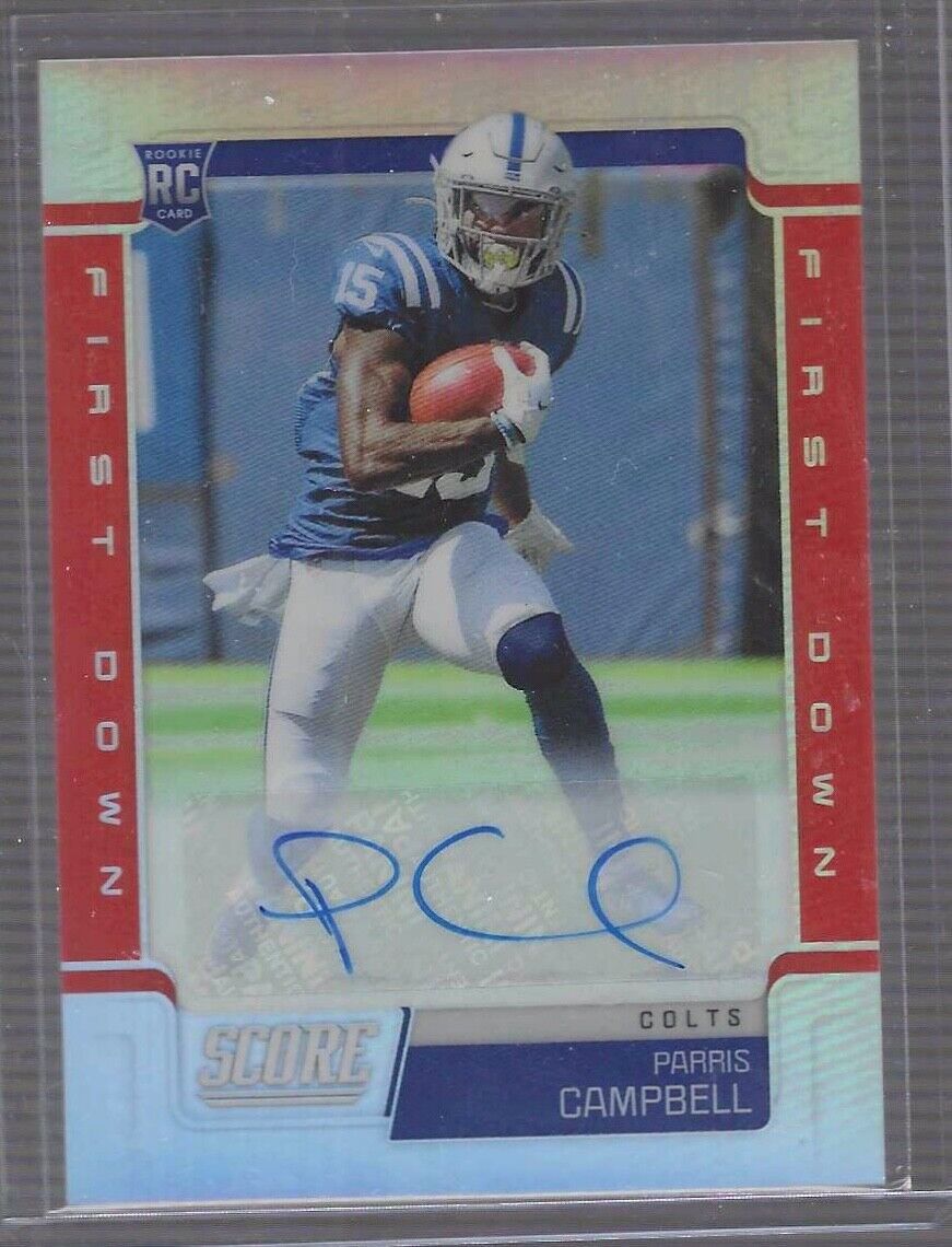 PARRIS CAMPBELL 2019 PANINI CHRONICLES SCORE FIRST DOWN ORANGE AUTO RC #D 02/10