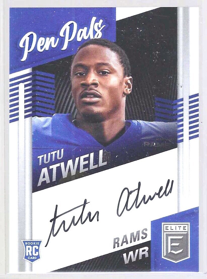 TUTU ATWELL 2021 PANINI DONRUSS ELITE PEN PALS ROOKIE ON CARD AUTO RC #PP-CTA