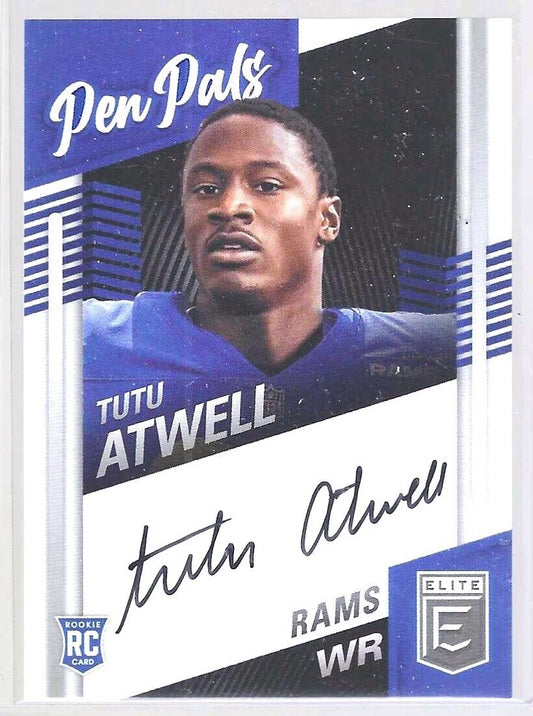 TUTU ATWELL 2021 PANINI DONRUSS ELITE PEN PALS ROOKIE ON CARD AUTO RC #PP-CTA