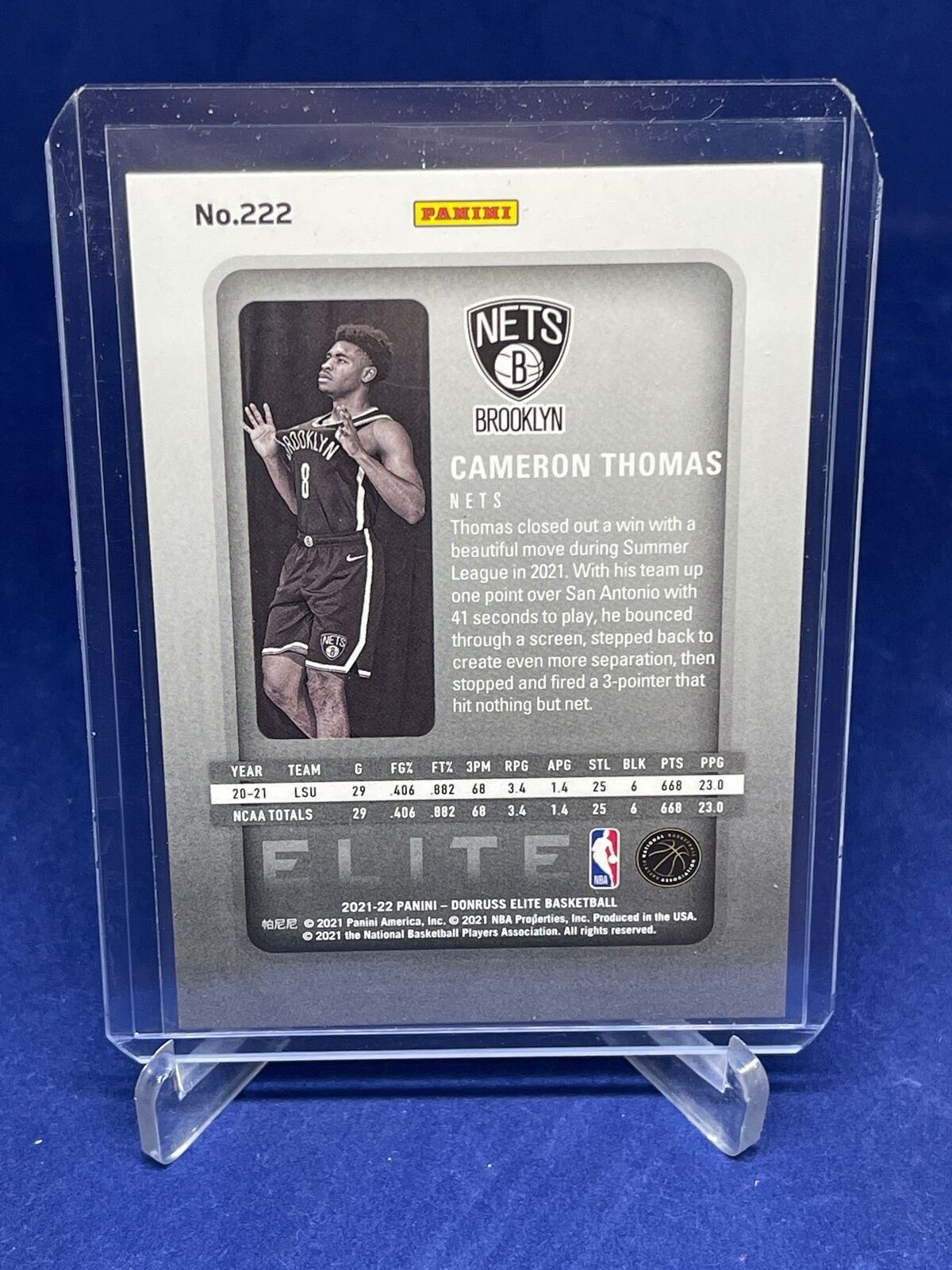 CAMERON THOMAS 2021-22 PANINI DONRUSS ELITE ROOKIE RC #D 934/999