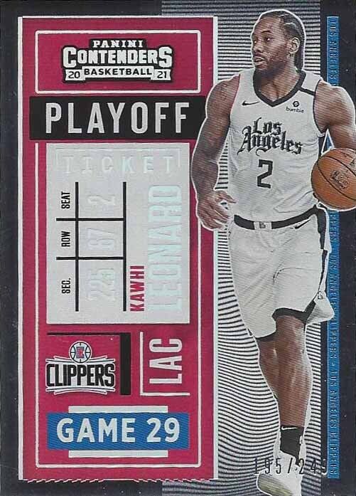 KAWHI LEONARD 2020-21 PANINI CONTENDERS PLAYOFF TICKET #D 195/249