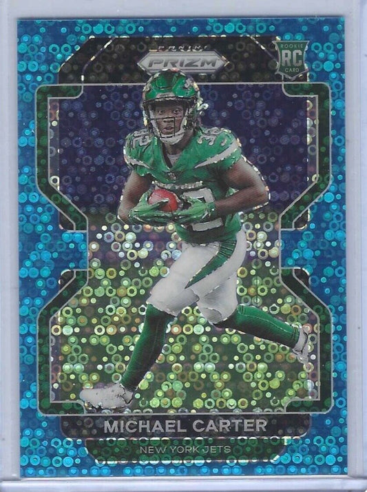 MICHAEL CARTER 2021 PANINI PRIZM BLUE DISCO PRIZMS ROOKIE RC #D 61/79