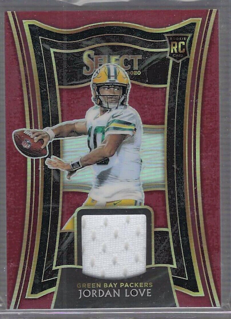 JORDAN LOVE 2020 PANINI SELECT MAROON PRIZM ROOKIE JERSEY RC #RS-JLO
