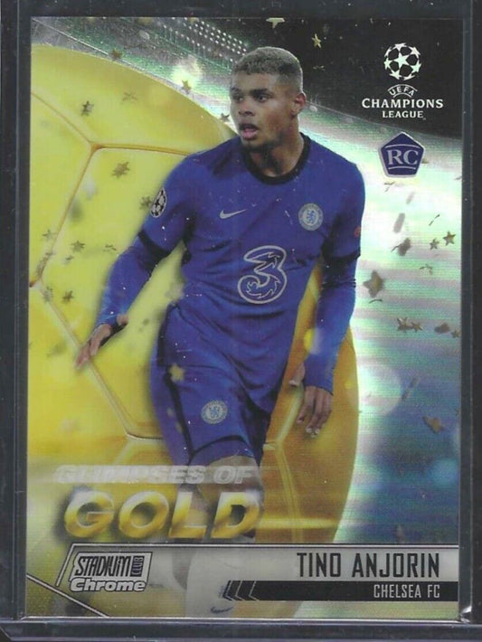 TINO ANJORIN 2021-22 TOPPS STADIUM CLUB CHROME UEFA GLIMPSES OF GOLD RC #GG-TA