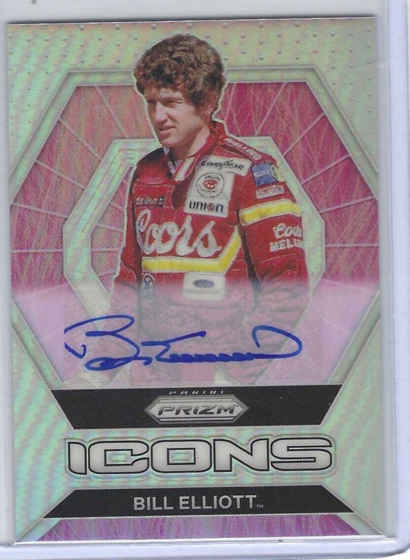BILL ELLIOTT 2022 PANINI PRIZM SILVER PRIZM ICONS AUTO #87