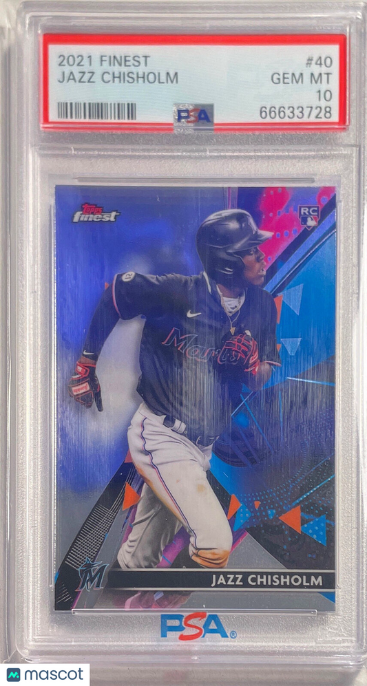 JAZZ CHISHOLM 2021 TOPPS FINEST ROOKIE RC #40 PSA 10 GEM MINT POP 7