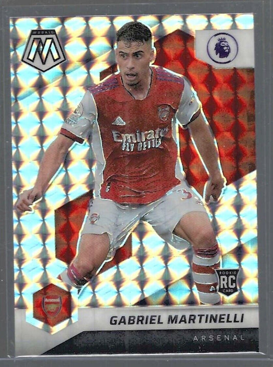 GABRIEL MARTINELLI 2021-22 PANINI MOSAIC EPL SILVER MOSAIC PRIZM ROOKIE RC #65