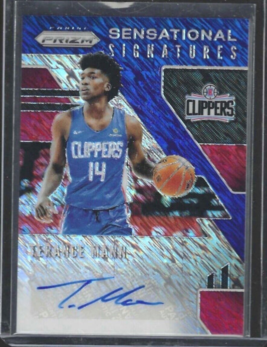 TERRANCE MANN 2019-20 PANINI PRIZM BLUE SHIMMER PRIZM ROOKIE AUTO RC #SS-TMN