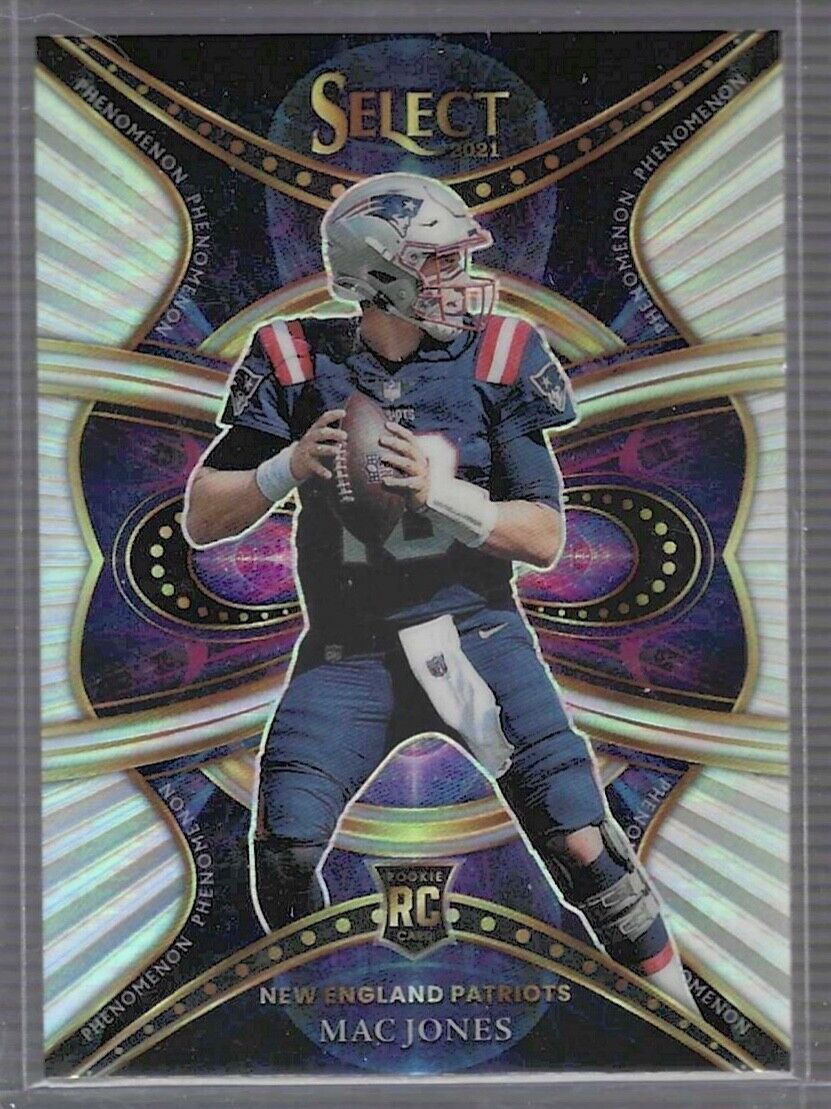 MAC JONES 2021 PANINI SELECT PHENOMENON SILVER PRIZM ROOKIE RC #PHE-10