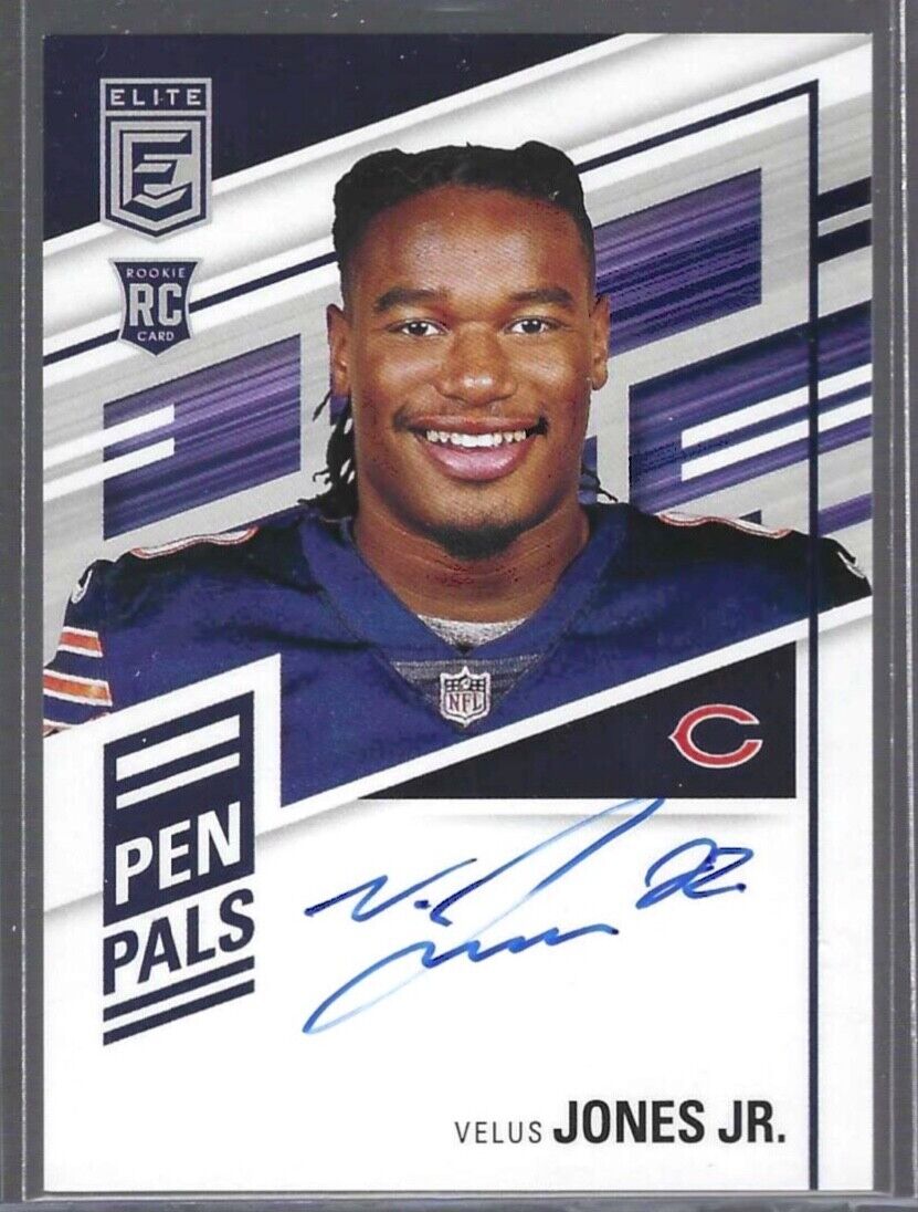 VELUS JONES JR 2022 PANINI DONRUSS ELITE PEN PALS BLUE INK ROOKIE AUTO RC #PP-VJ